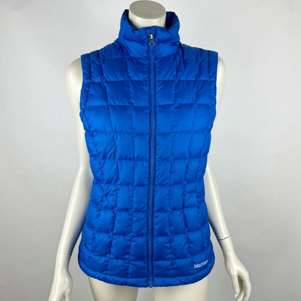 Marmot 600 Fill Duck Down Parka‎ Vest Women M *Flaw Full Zip Sleeveless Jacket